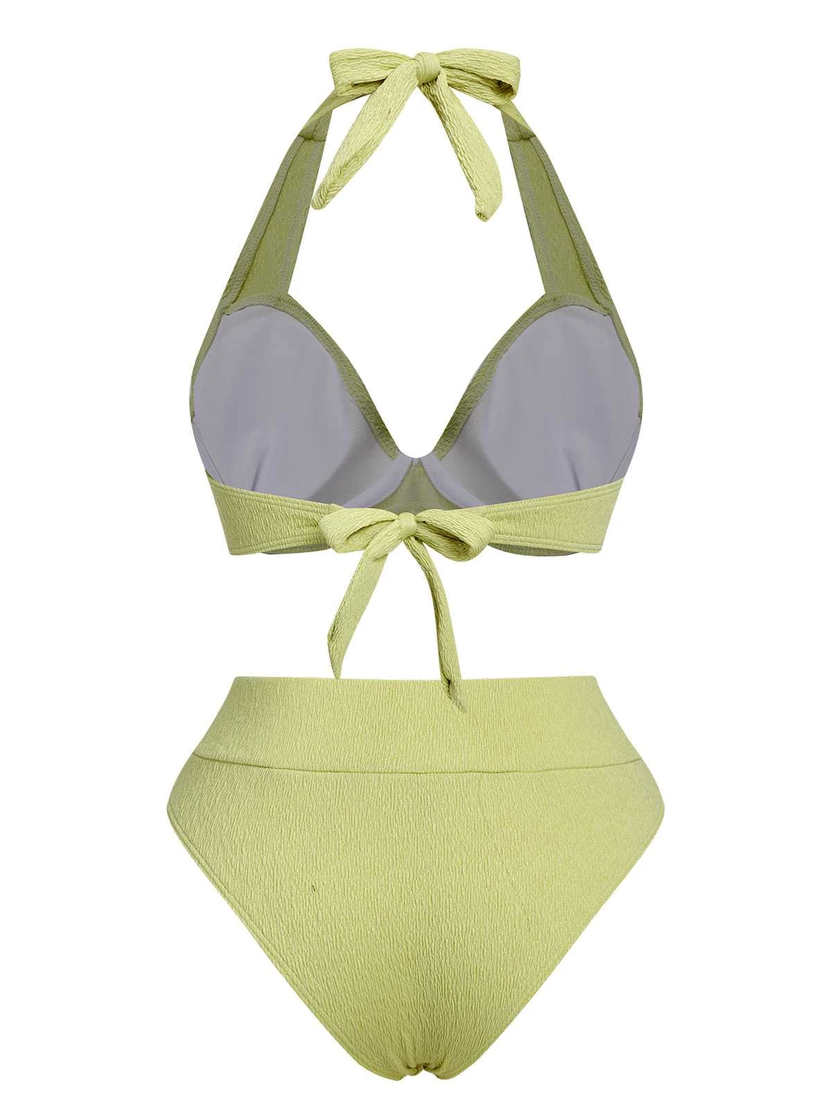 Green 1960s Halter High-Waist Swimsuit - Image 3