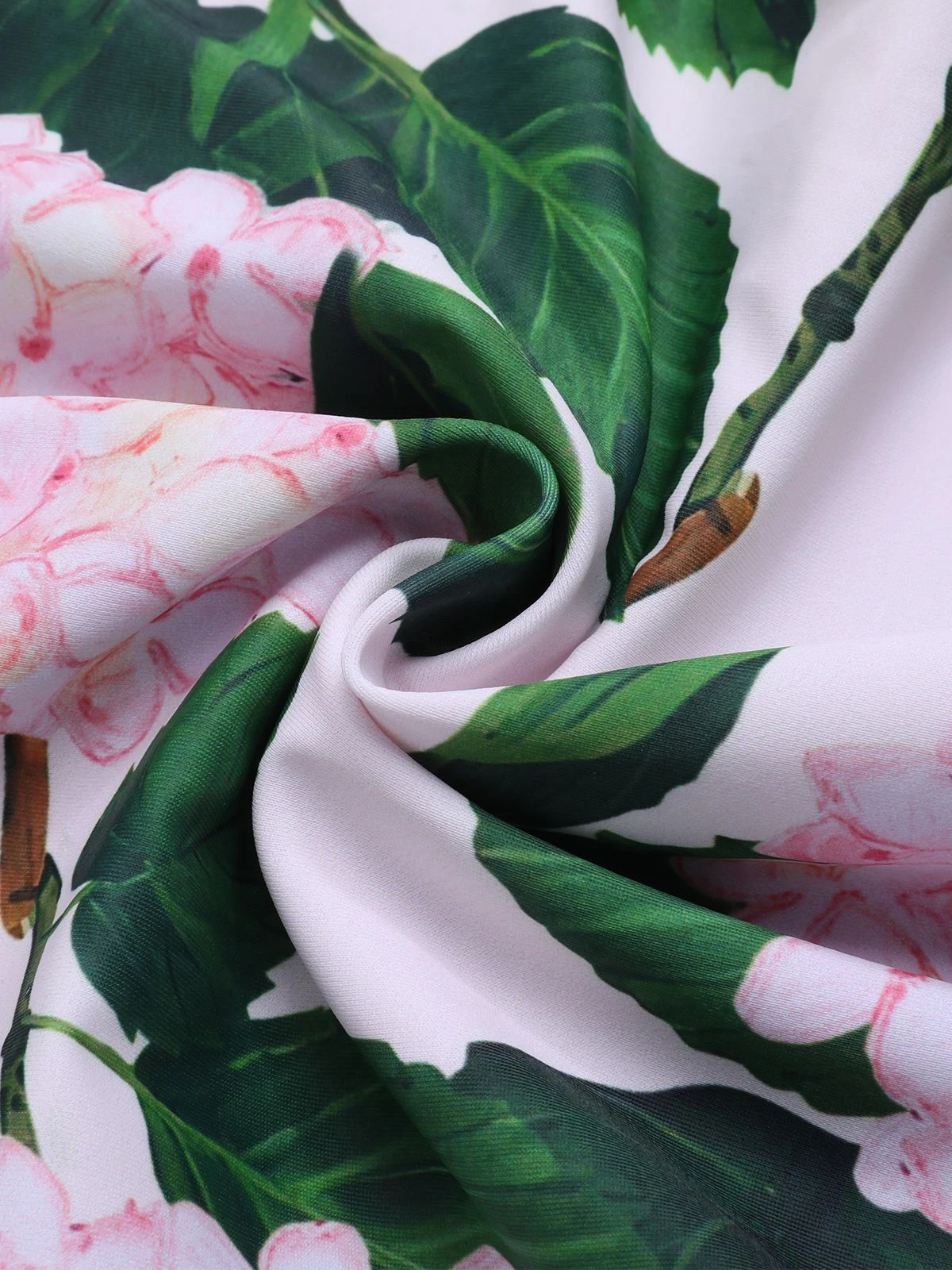 Pink 1950s Cold-Shoulder Floral Ruffle Swimsuit - Image 4