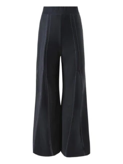 Black 1940s Gothic Wide-Leg Pants