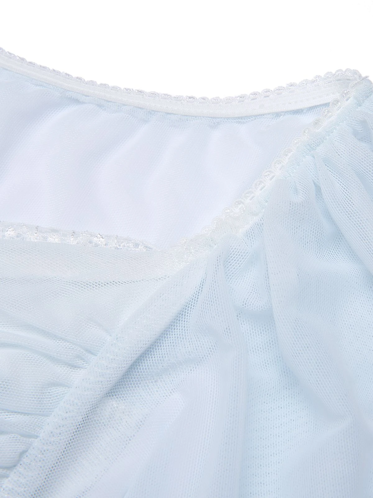 2PCS Light Blue 1940s Knot Lace Sleepwear - Image 4