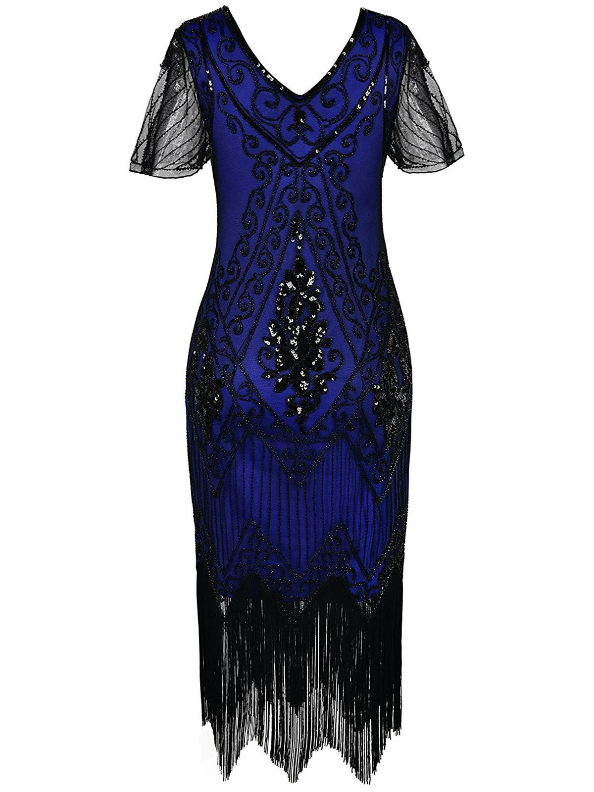 1920s Sequin Art Deco Flapper Dress - Image 7