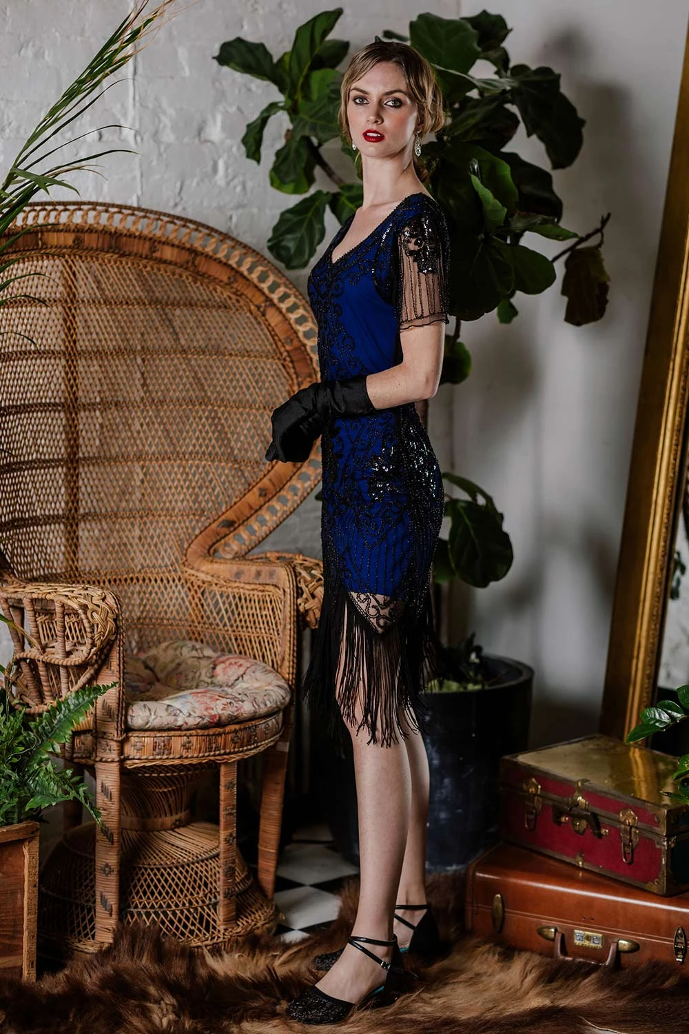 1920s Sequin Art Deco Flapper Dress - Image 3