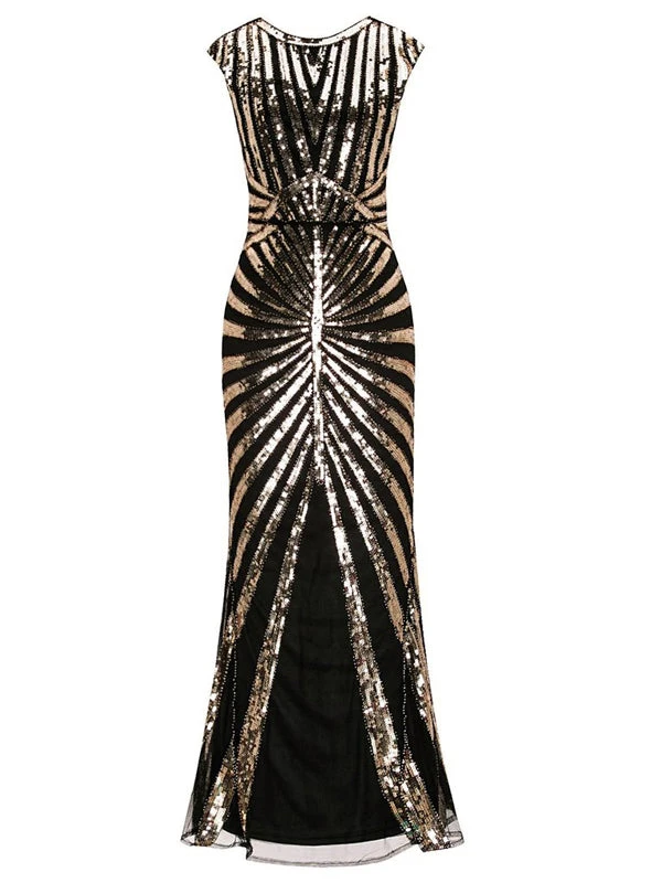 1920s Sequin Art Deco Maxi Dress - Image 16